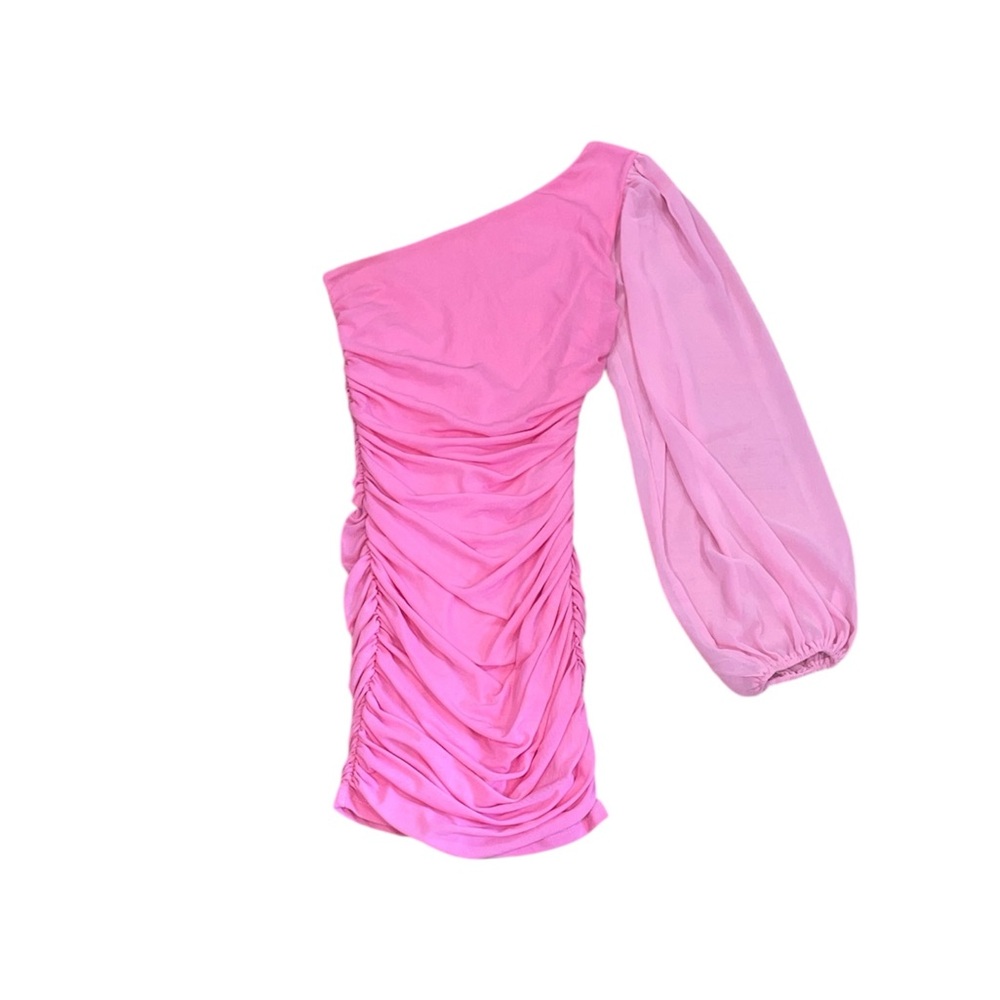 Hello Molly pink one shoulder mini dress